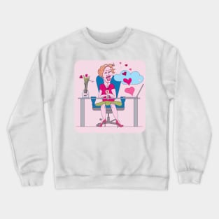 Working from home with love Crewneck Sweatshirt